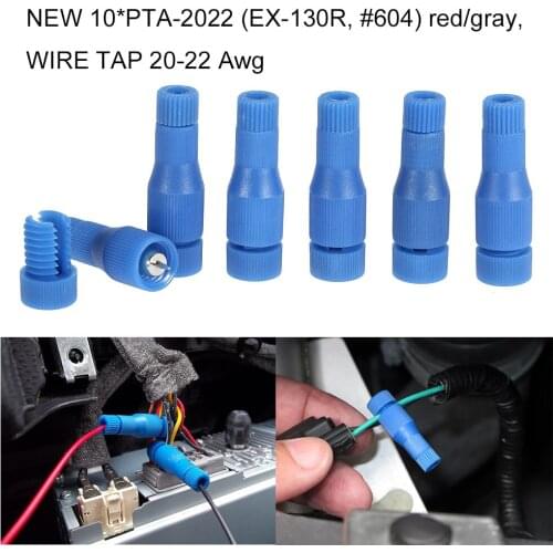 NEW 10*PTA-2022 (EX-130R, #604) red/gray ,WIRE TAP 20-22 Awg