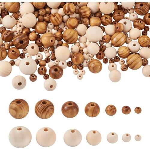 1010pc/Bag Unfinished Natural Wood Beads Round Wooden Loose Spacer Beads for Jewelry Bracelet Necklace Making Handmade DIY Craft