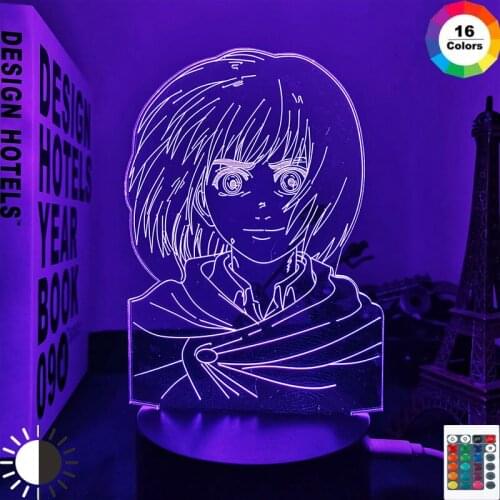 Night Lights Anime Attack on Titan 3d Lamp Armin Arlert Light for Bedroom Decoration Kids Gift Attack on Titan LED Lights