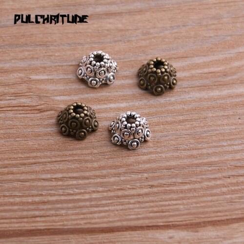 20pcs 6*11*11mm Two Color Receptacle Hollow Flower DIY Spaced Jewelry Accessories Charms For Jewelry Making