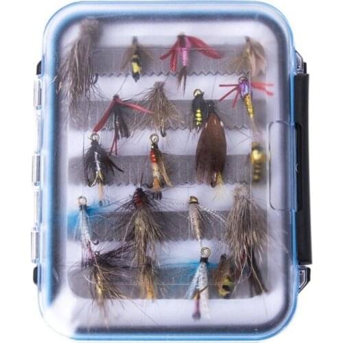 Fishing Lures 20pcs/set 12.5cm*10cm*4cm Fly Fishing Hooks Fishing Lure Artificial Insect bait Feather Steel Bait Fishing Tackle
