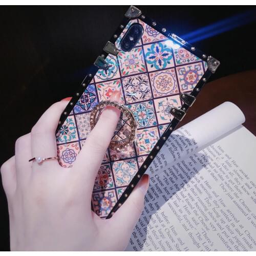 Samsung A50 Luxury Blu-ray Square Phone Case For Galaxy A10s A20s A30 A40s A60 A70 A10e M10 M20 M30s M40 M60s Bracket Ring Case