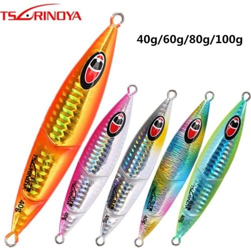 TSURINOYA 40g 60g 80g 100g Metal jig Spoon Fishing Lure Slow Shake Jigging Long Casting Luminous Hard Bait Sea Fishing Tackle