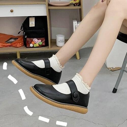 Lolita Shoes Mary Janes Shoes For Women Black Girls Shoes Woman Flats 2020 New Shallow Casual Shoes Female zapatos mujer 8512L