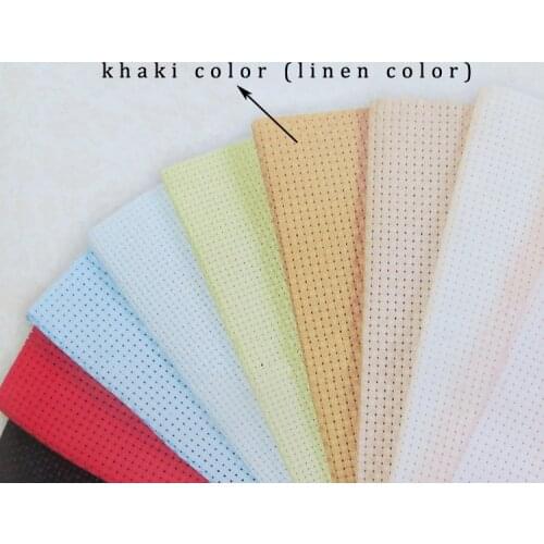 Top Quality 14ST 14CT cross stitch canvas fabric khaki color, linen color any size 100cmx150cm-9