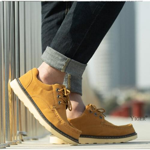 YIGER Mens New mens shoes British style business casual shoes low-top excavator tooling shoes platform Martins boots Vintage