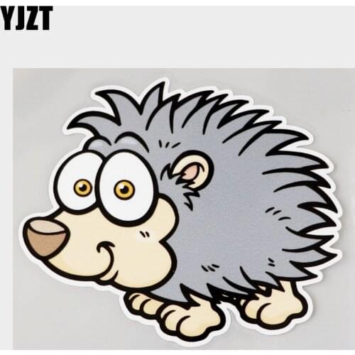 YJZT 12.9CM×10.9CM Car Sticker Fashion Cartoon Hedgehog PVC Decal 11C-0230