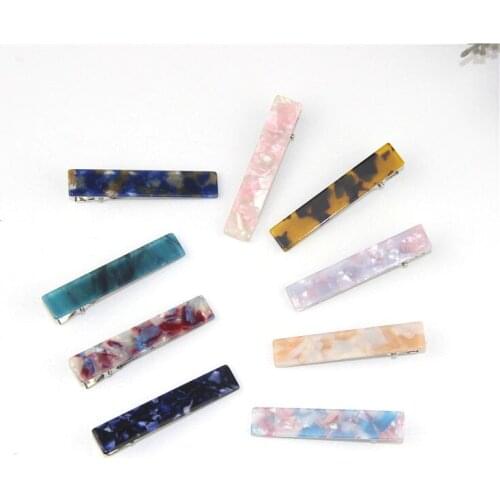 Fashion simple wild Acetic Acid Stone Hairpin Colorful Barrettes Hair Clips Women Hairclip Girls Heaswear Hair Accessories