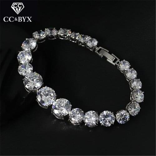 CC Bracelets For Women High Quality Luxury Shine Rhinestone Crystal Beads Female Charm Bangle Wedding Accessories Jewelry S0041