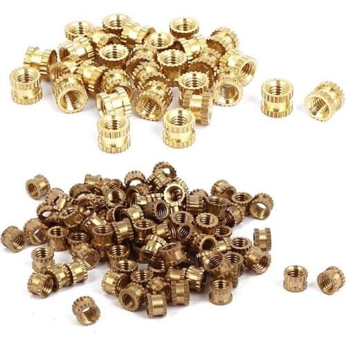 120Pcs Female Thread Brass Knurled Threaded Insert Embedment Nuts, 20Pcs M2X3Mmx3.2Mm & 100Pcs M3 X 3Mm