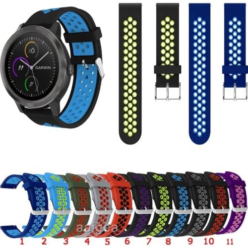 20mm 22mm Soft Silicone Band Sport Replacement Strap for Garmin Vivoactive 3 Music for Garmin Venu Sq /Forerunner 245 645 Band