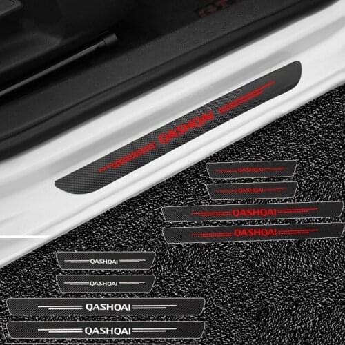 Mutips 4pcs Carbon Fiber Car Door Sticker Protection Trim Cover Accessories Exterior Auto Decoration For Nissan QASHQAI J11 J10