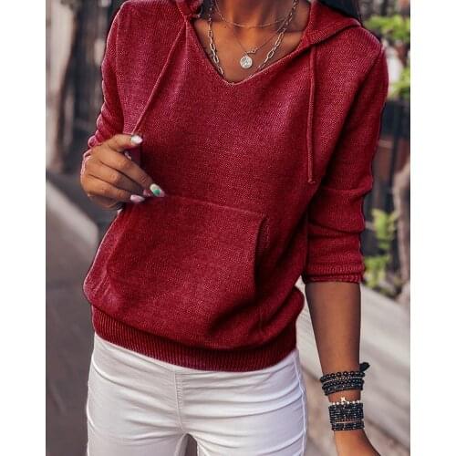 4 colors Hot Sall Hooded T-shirt Women Casual Solid Loose Long Sleeve Tops Hoodies with Pockets Femme oversized S-XL clothes