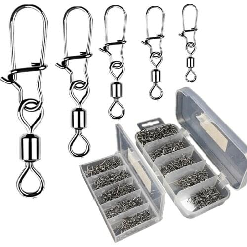 95/210pcs Sea Fishing Rolling Swivels Connector Snap 2#-10# Ball Bearing Solid For Fishhook Lure Tackle Carp Fishing Accessories