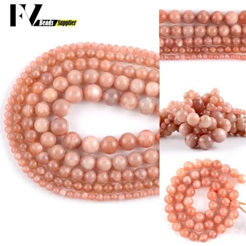 A+ Natural Gem Sun Stone Beads For Jewelry Making Round Loose Spacer Beads Diy Handmade Bracelet Accessories 4 6 8 10 12mm 15