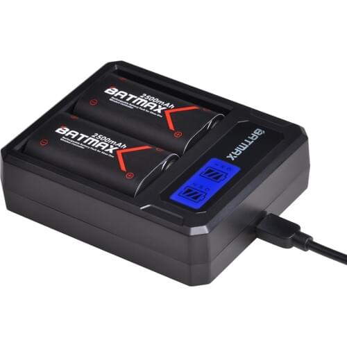 2X 2500mAh Batteries for Xbox One X/S Xbox Series S/ Xbox Series X Controller Gamepads + LCD USB Dual Charger