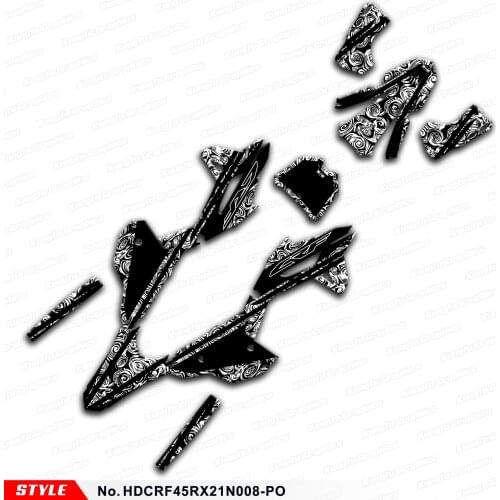 Aftermarket MX Racing Stickers Dirt Bike Graphics for CRF450R CRF450RX CRF 450R 450RX 2021 2022, Style No. HDCRF45RX21N008-PO