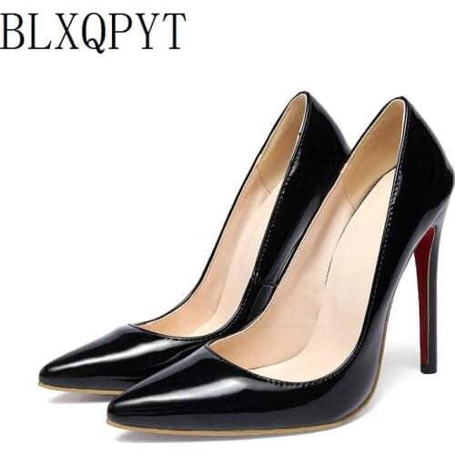BLXQPYT Super Size 34-52 Patent Leather Pumps Fashion Office Women Sexy High Heels(12cm) Womens Wedding Shoes woman Party 115