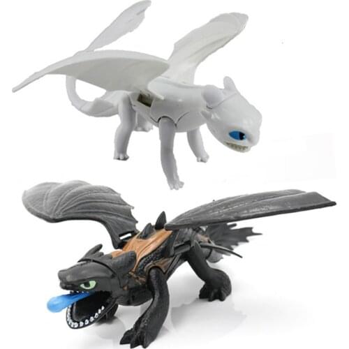New How To Train Your Dragon Black White Toothless Dragon Night Fury Light Fury Action Figure Model Toys for Boy Birthday Gift