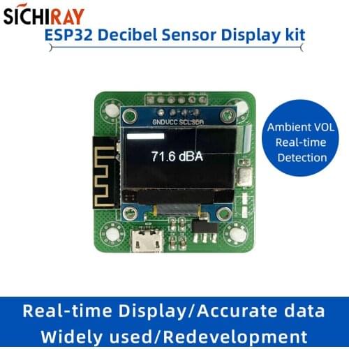 DIY ESP32 Decibel Sensor Display Kit 0.96 inch Oled Screen Volume Detection Accurate Data Redevelop Kit