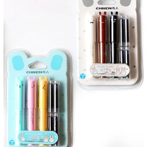 Rabbit Shape with Ink Sac Rabbit Fountain Pen Set Ink Fountain Pen Mini Kids Calligraphy Signature Kawaii Student