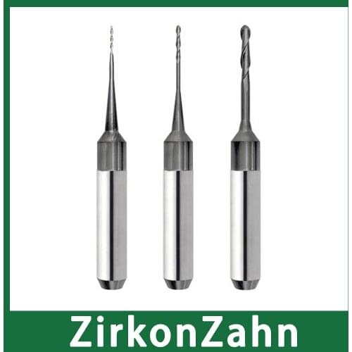 ZirkonZahn M1 CADCAM 6mm Shank Milling Cutter Carbide for Zirconia, Wax