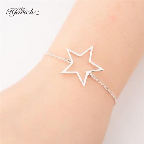 Hfarich Fashion Hollow Star Bracelet femme Geometric Bracelets Bangles Adjustable for Women Charm Bracelet Friendship Gift