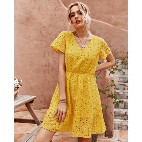 HGTE White Summer Dresses