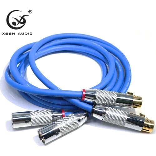 High End YIVO XSSH Clear Light OFC Pure Copper Plated Silver White Carbon Fiber female male XLR to XLR RCA Audio Cable Line Wire