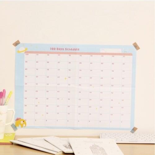 Paper Calendar New 100 Days Countdown Calendar Schedule Learning Office Schedule Struggle Target Table 6 Pcs/lot