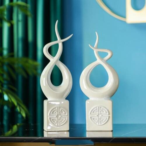 Chinese Fengshui Wedding Gifts Ceramic Sculpture Home Livingroom Desktop Furnishing Crafts Coffee Table Accessories Decoration