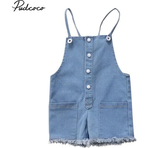 Summer Strap Denim Rompers Newborn Kids Baby Girls Boy Cowboy Romper Jumpsuit Outfits Clothes 0-24M