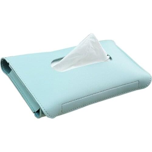 1 Pcs Car Tissue Box Towel Sets Car Sun Visor PU Leather Tissue Box Holder Auto Interior Storage Decoration Car Interior
