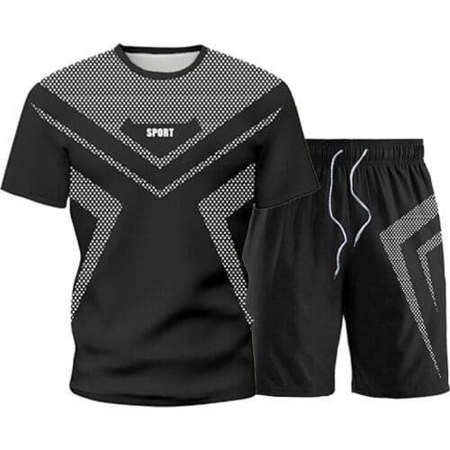 Tracksuit for Men Summer Shorts Set Short Sleeve Shirt and Shorts Casual Clothing Mens Sports Wear Gym Clothes Mens Sweat Suits