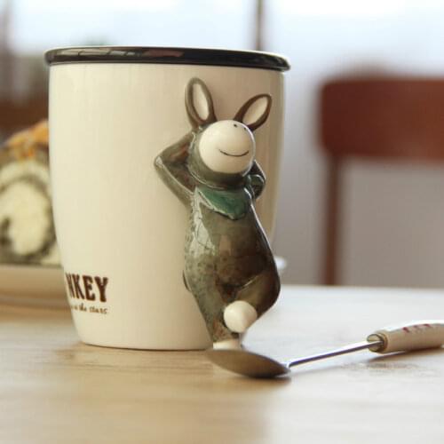 Cartoon Creative Mug Cute Personalized Couple Ceramic 3d Handmade Mug Funny Coffee Kubek Termiczny Kitchen Drinkware DB60MK