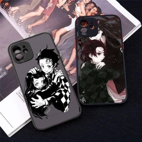 Demon Slayer Phone Case For iPhone 12 11 Mini Pro XR XS Max 7 8 Plus X Matte transparent cover