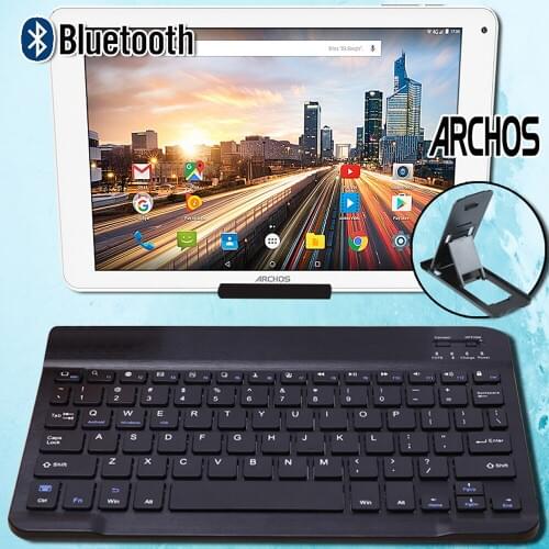 Mini Wireless Bluetooth Keyboard for ARCHOS 101 Helium/101b Helium/101c Copper/101d/101f Neon Rechargeable Keyboard+Bracket