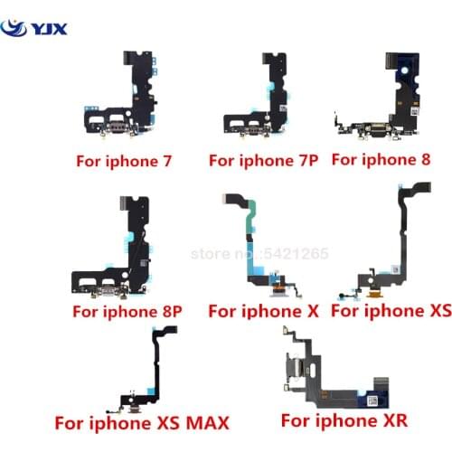 New Charging Dock Flex Cable For iPhone Xs Max X XR 7 8 Plus Bottom USB Charger Port Socket Connector With Mic Replacement Parts