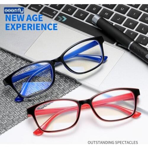 Seemfly New Myopia Glasses For Men and Women Eyewear Square Frame Eyeglasses Unisex With Degrees -1.0 -1.5 -2.0 -2.5 -3.0 -3.5