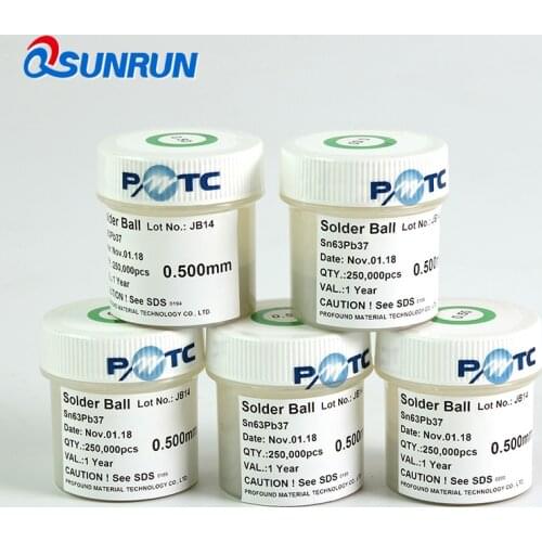 PMTC Sn63Pb37 BGA Leaded Solder balls 250K/bottle 0.2/0.25/0.3/0.35/0.4/0.45/0.5/0.55/0.6/0.65/0.76 For SMT/PCB Reballing Rework