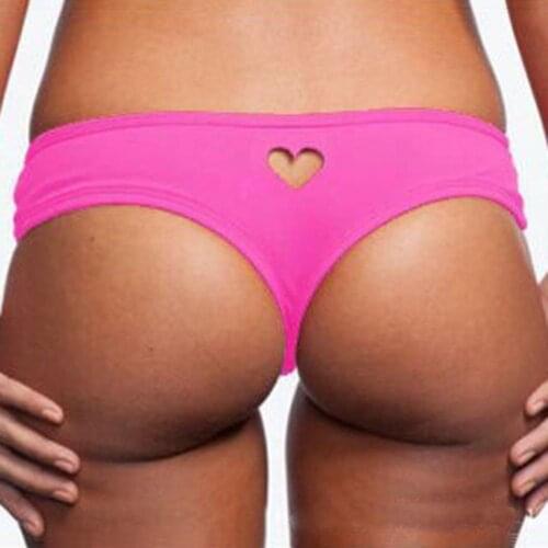 Sexy Women Briefs Bikini Bottom Side Ties Thong Swimsuit Classic Cut Bottoms Biquini Swim Short Ladies Swimsuit Hollow Heart