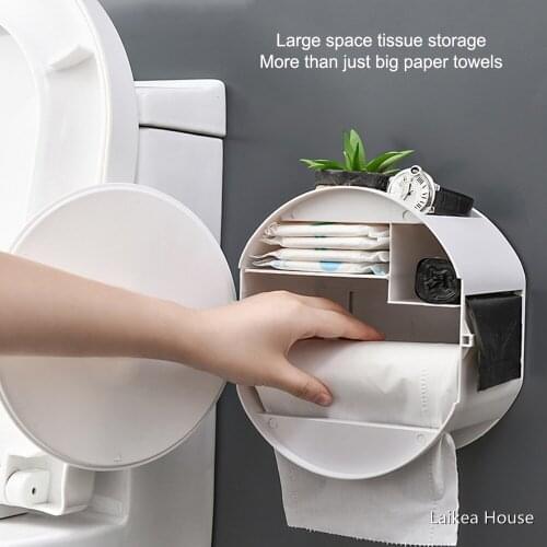 PP Tissue Box Bathroom Drawers Household Doods Racks Free Perforation Creative Waterproof Wall-Mounted Tissue Box Practical