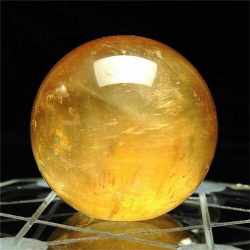 Natural orange calcite crystal ball healing 60MM
