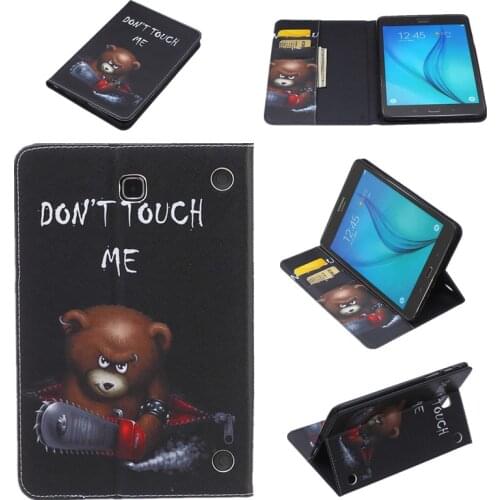 PU Leather Case For Samsung Galaxy Tab A 8'' T350 T355 SM-T355 SM-350 Tablet Cover Protector With Card Slot Coque Film+Stylus