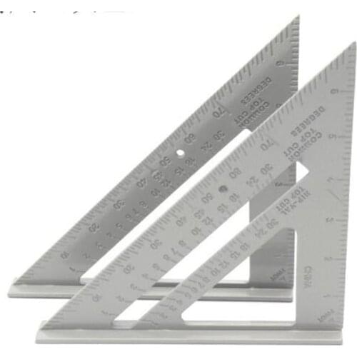 Silver Zinc Alloy Rulers Woodworking Measurement 7 Inch Triangle Ruler Square Tool For Quickly Measuring Accessories