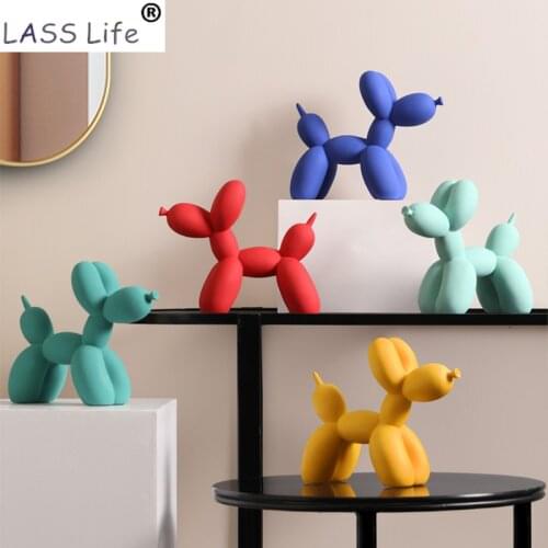 Nordic Abstract Art Balloon Dog Statue Band Character Art Puppy Sculpture Ins Creative Home Living Room Decoration Ornaments