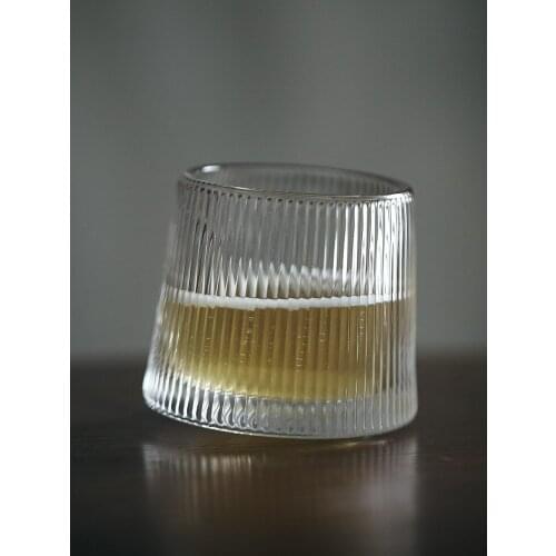 Rolling Vertical Stripe Glass with Super Good Texture Wine Glass Beer Steins Coffee Cup Colorless Transparent round 200ml Simple