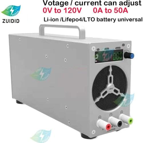 0V to 120V 50A Adjustable Current Voltage Li-ion Intelligent Charger Lifepo4 LTO Battery 12V 24V 48V 60V 72V 84V 96V 10A 20A 25A