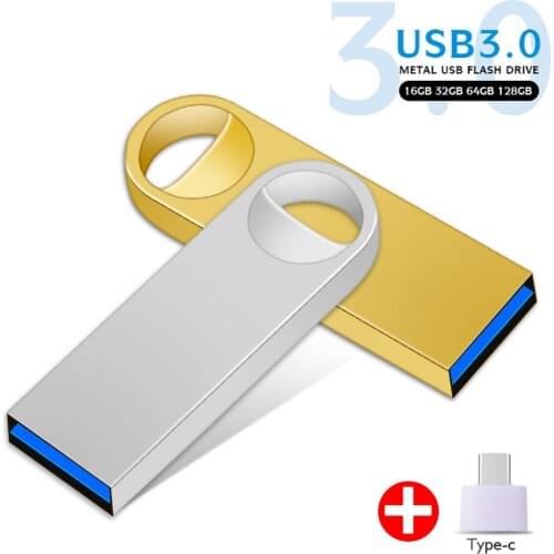 High Speed USB Flash Drive Metal Pen Drive 16GB 32GB 64GB 128GB Pendrives Waterproof USB Stick 3.0 Memoria Usb for Type C phone