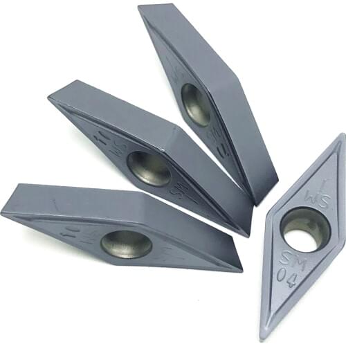Tungsten Carbide VCMT160404 SM IC907 / 908 External Round Car Blade Carbide Insert Lathe Tool VCMT 160404 CVD+PVD Turning Insert